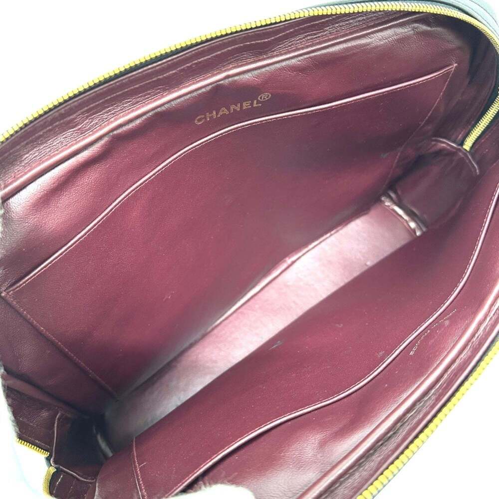 CHANEL Vintage Black Lambskin Leather Logo Shoulder Bag - Picture 8 of 16